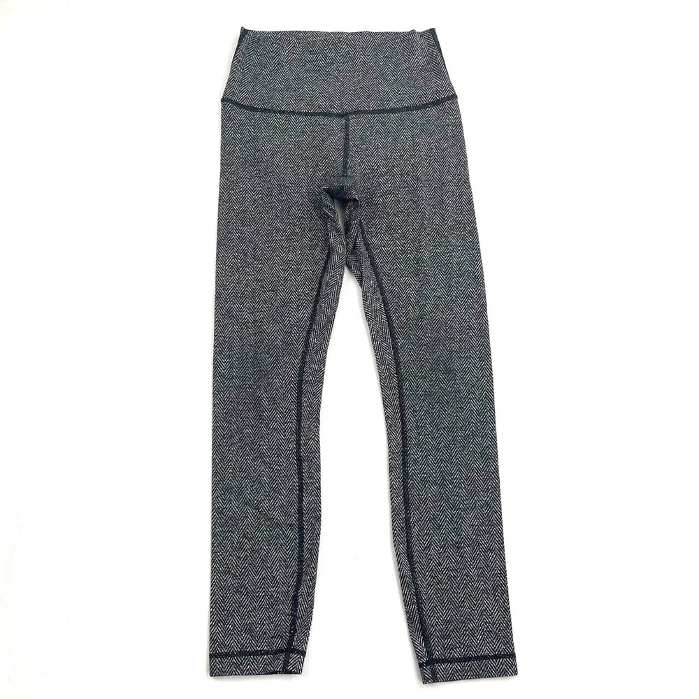 Lululemon Leggings‎ Womens 4 Wunder Under Herringbone Gray Ankle Length *Read